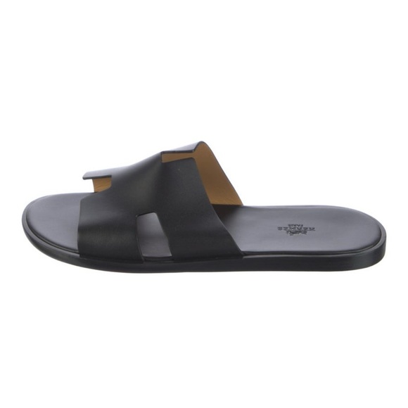 Hermès Izmir Slides Black Leather Size 44: $750 - Picture 3 of 4